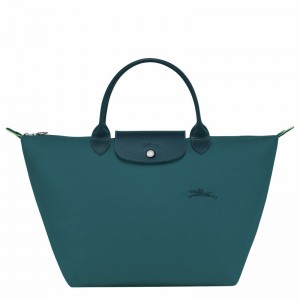 τσαντακι χειροσ γυναικεια Longchamp Le Pliage Green M παγώνι Greece | L1623919P89