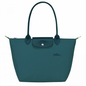 τσάντεσ tote γυναικεια Longchamp Le Pliage Green M παγώνι Greece | L2605919P89