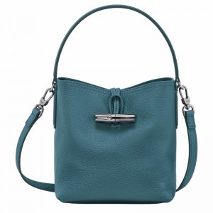 bucket bags γυναικεια Longchamp Le Roseau Essential XS παγώνι Greece | 10159968P89