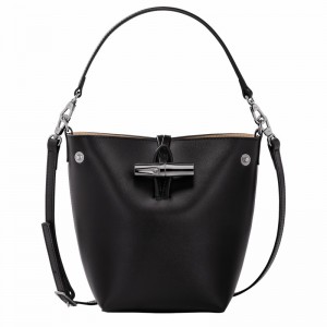 bucket bags γυναικεια Longchamp Le Roseau XS μαυρα Greece | 10229HCL001