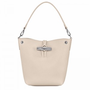 bucket bags γυναικεια Longchamp Le Roseau XS ασπρα Greece | 10279HFP555