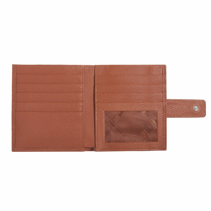 πορτοφολι γυναικεια Longchamp Le FOULONNÉ Compact Caramel Greece | L4961021121