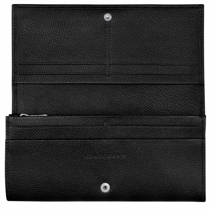 πορτοφολι γυναικεια Longchamp Le Roseau Flap μαυρα Greece | L3044HFP001