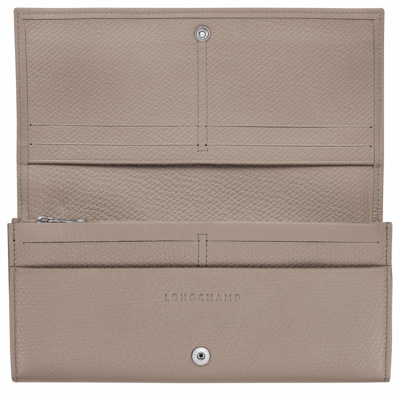 πορτοφολι γυναικεια Longchamp Le Roseau Flap γκρι Greece | L3044HFP266