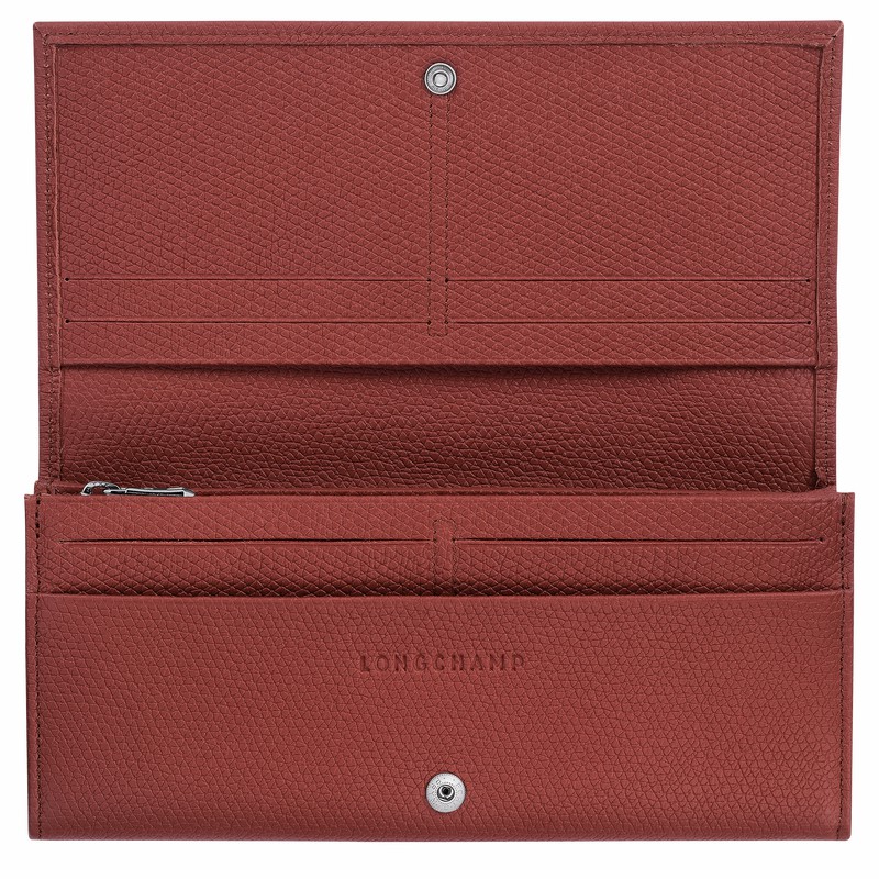 πορτοφολι γυναικεια Longchamp Le Roseau Flap καφε Greece | L3044HFP404