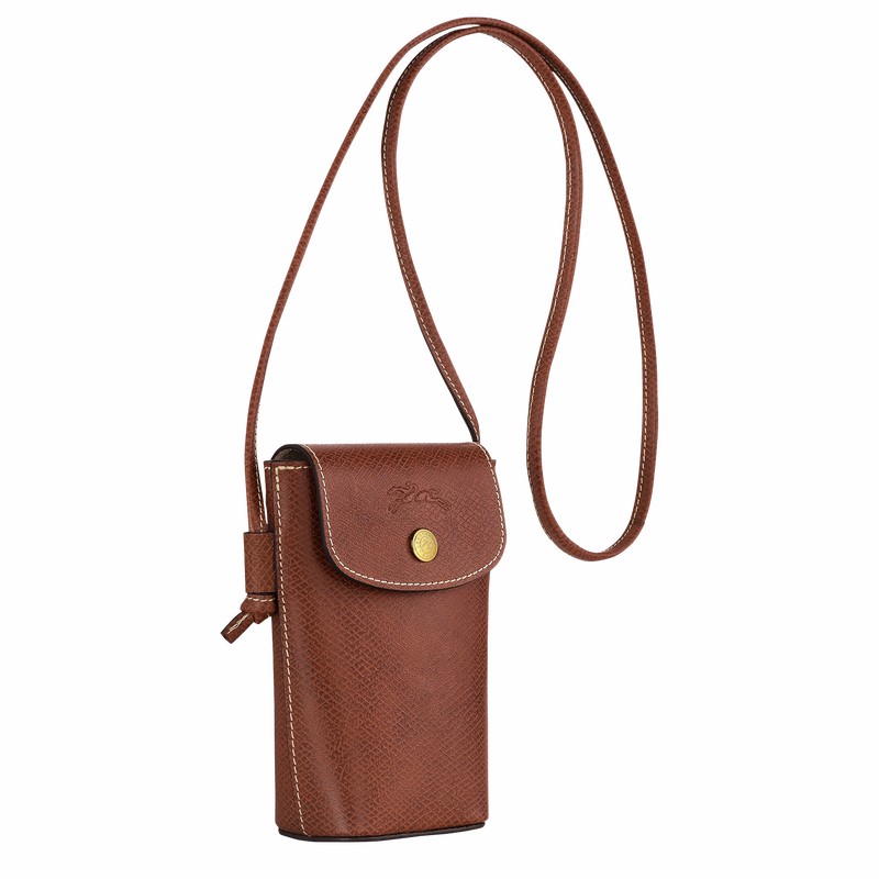 Θηκη ανδρικα Longchamp ÉPURE καφε Greece | 34193HYZ035-