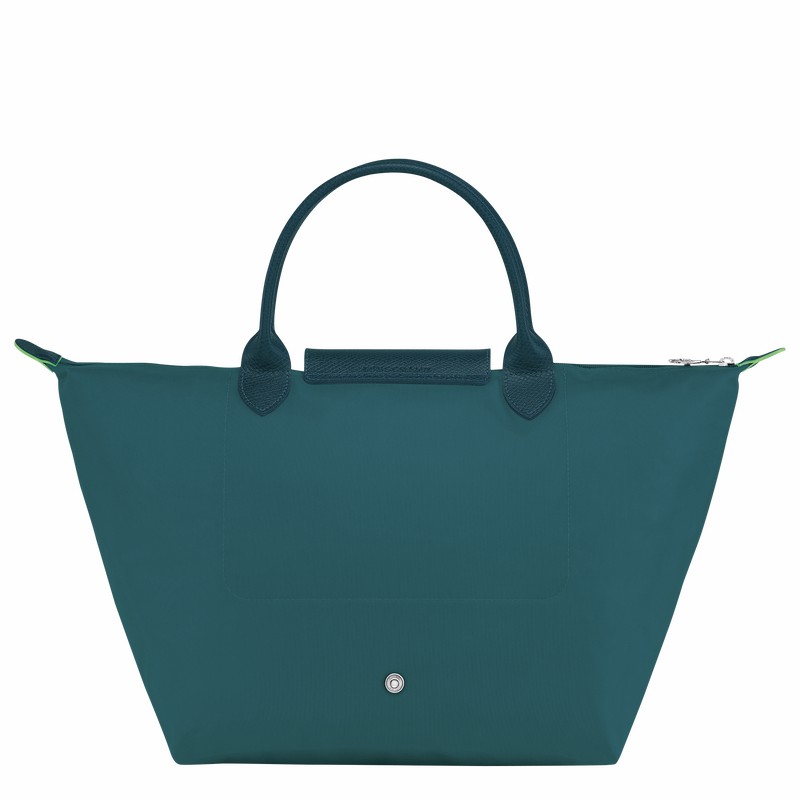 τσαντακι χειροσ γυναικεια Longchamp Le Pliage Green M παγώνι Greece | L1623919P89