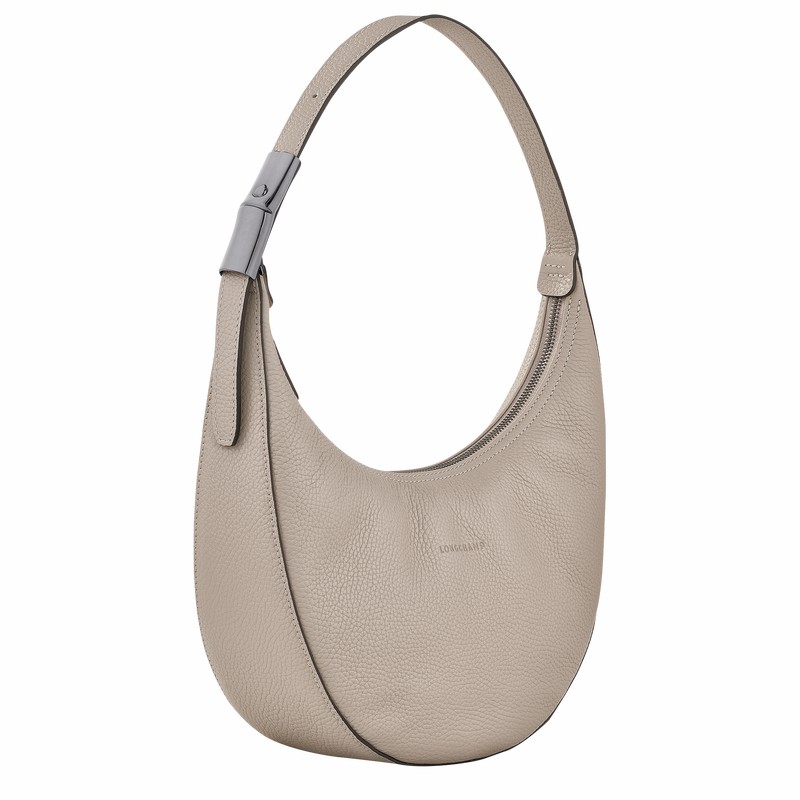 τσάντα hobo γυναικεια Longchamp Le Roseau Essential M γκρι Greece | 10218968266