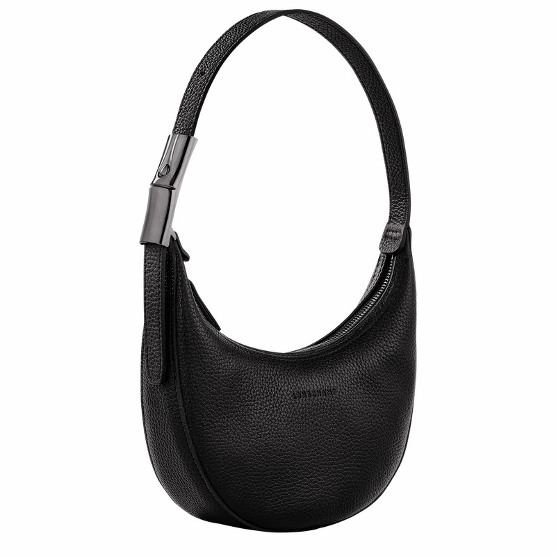 τσάντα hobo γυναικεια Longchamp Le Roseau Essential S μαυρα Greece | 10217968001