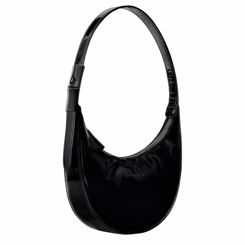 τσάντα hobo γυναικεια Longchamp Le Roseau Essential S μαυρα Greece | 10217HEZ001