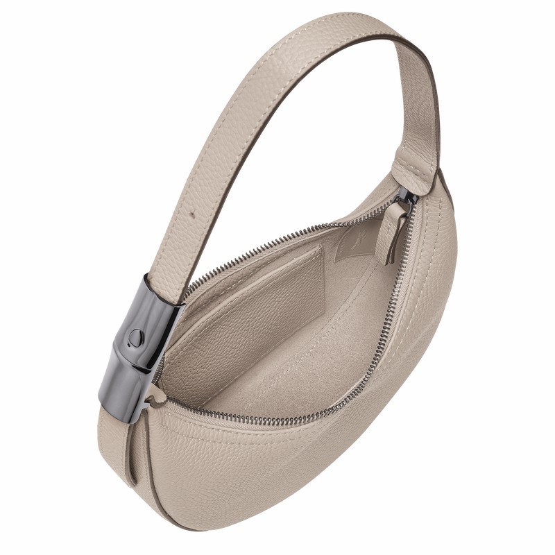 τσάντα hobo γυναικεια Longchamp Le Roseau Essential S γκρι Greece | 10217968266