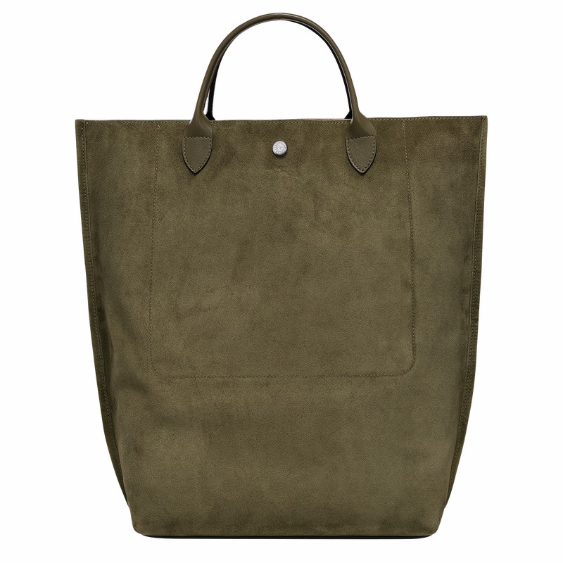 τσάντεσ tote γυναικεια Longchamp Cabas Longchamp M Χακί Greece | 10277HFO292