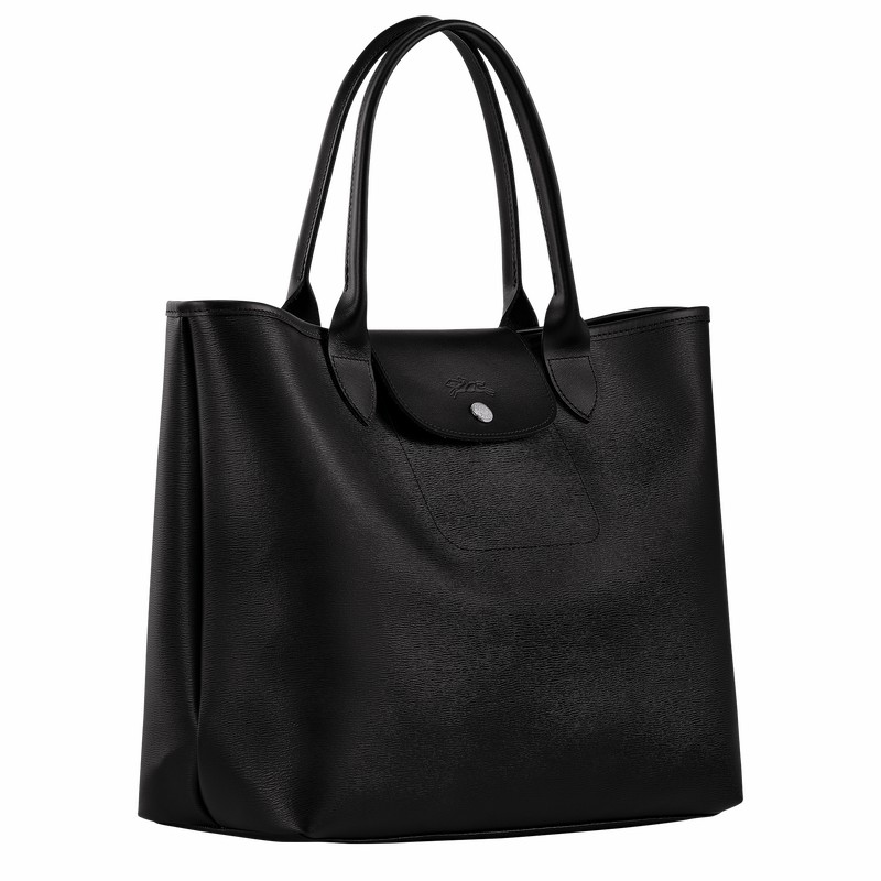 τσάντεσ tote γυναικεια Longchamp Le Pliage City L μαυρα Greece | 10182HYQ001