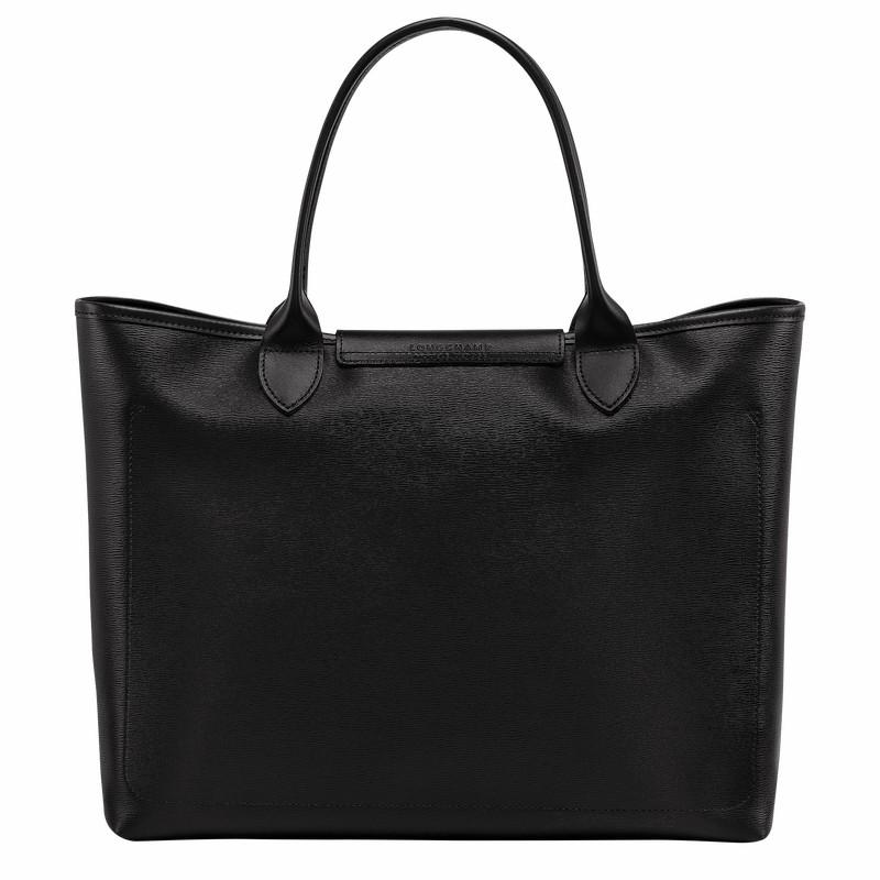 τσάντεσ tote γυναικεια Longchamp Le Pliage City L μαυρα Greece | 10182HYQ001