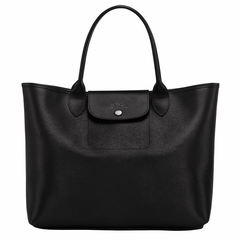 τσάντεσ tote γυναικεια Longchamp Le Pliage City L μαυρα Greece | 10182HYQ001