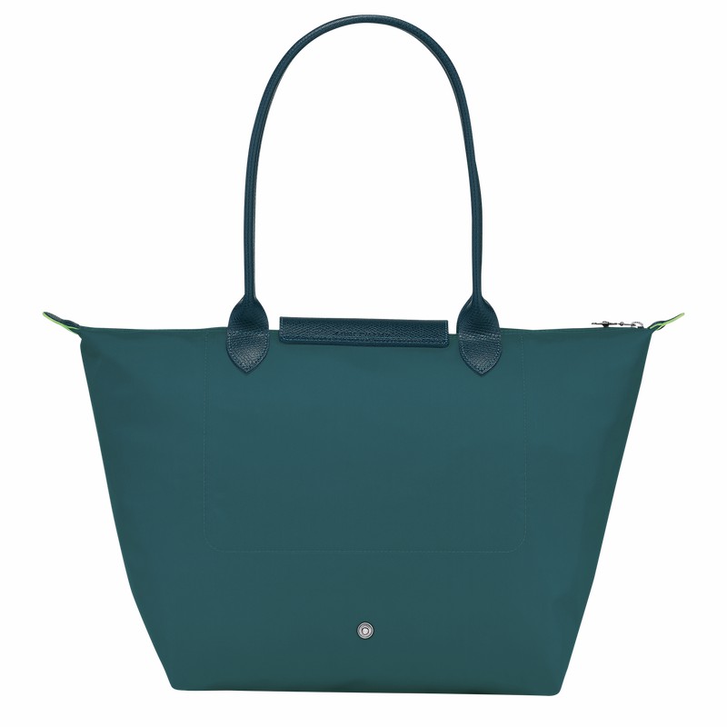 τσάντεσ tote γυναικεια Longchamp Le Pliage Green L παγώνι Greece | L1899919P89