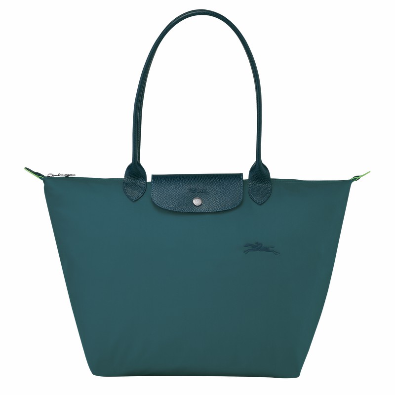 τσάντεσ tote γυναικεια Longchamp Le Pliage Green L παγώνι Greece | L1899919P89