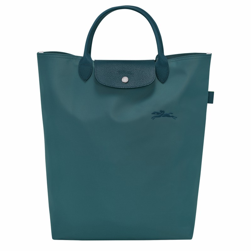 τσάντεσ tote γυναικεια Longchamp Le Pliage Green M παγώνι Greece | 10168919P89