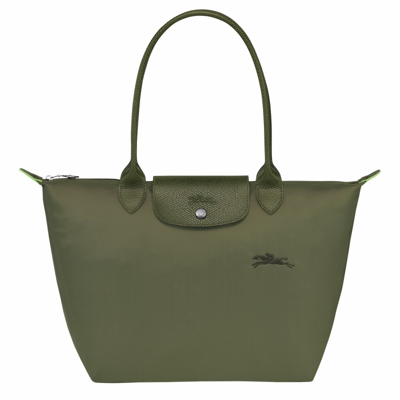 τσάντεσ tote γυναικεια Longchamp Le Pliage Green M πρασινο Greece | L2605919479