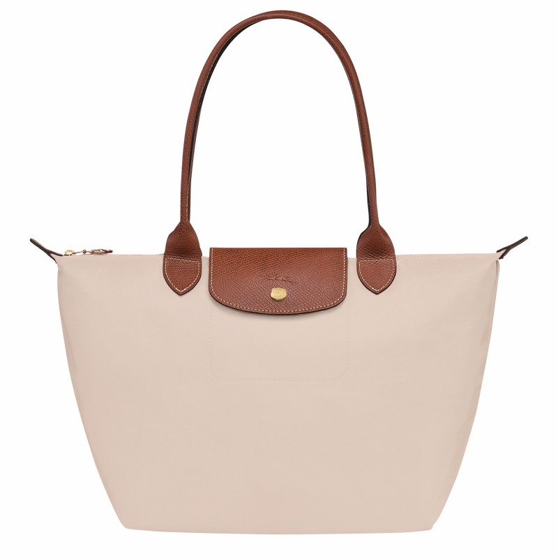 τσάντεσ tote γυναικεια Longchamp Le Pliage Original M ασπρα Greece | L2605089P71