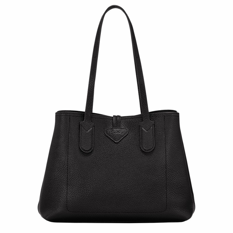 τσάντεσ tote γυναικεια Longchamp Le Roseau Essential M μαυρα Greece | 10183968001