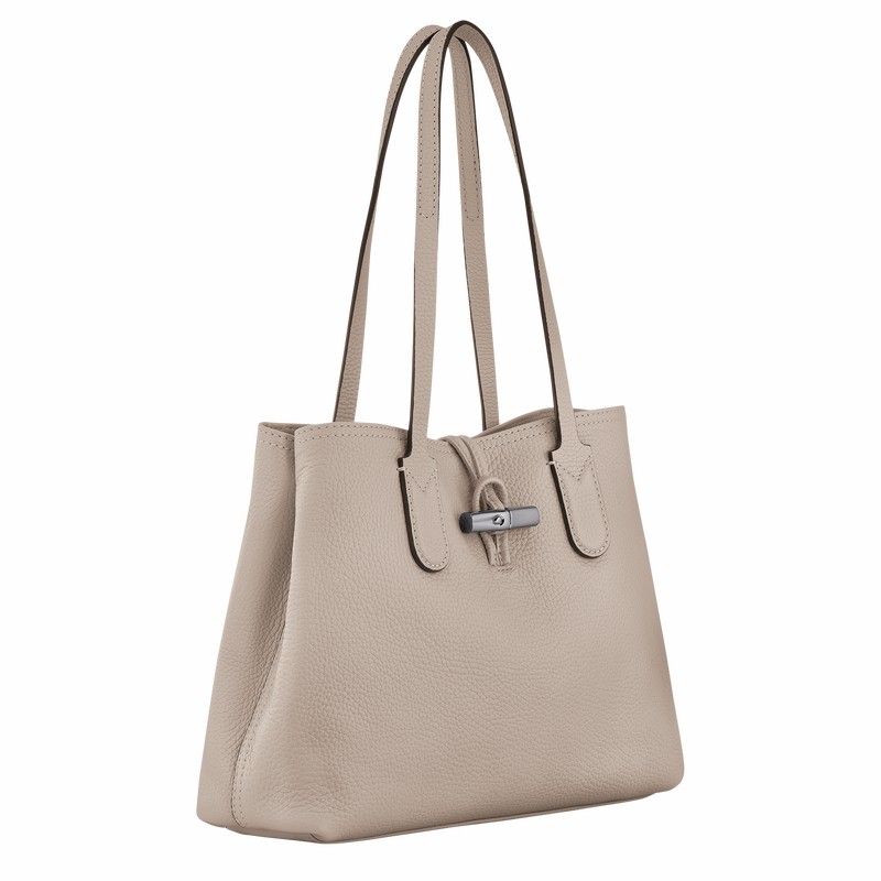 τσάντεσ tote γυναικεια Longchamp Le Roseau Essential M γκρι Greece | 10183968266