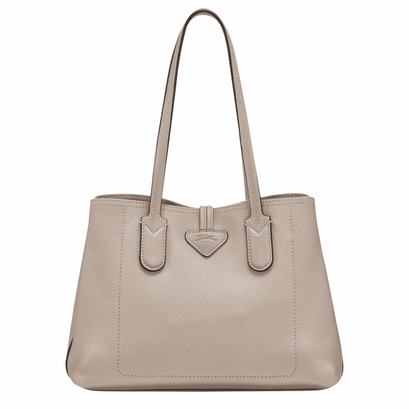 τσάντεσ tote γυναικεια Longchamp Le Roseau Essential M γκρι Greece | 10183968266