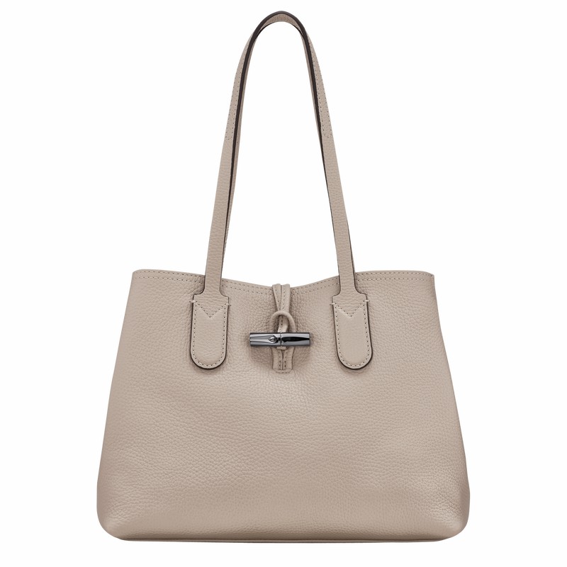 τσάντεσ tote γυναικεια Longchamp Le Roseau Essential M γκρι Greece | 10183968266