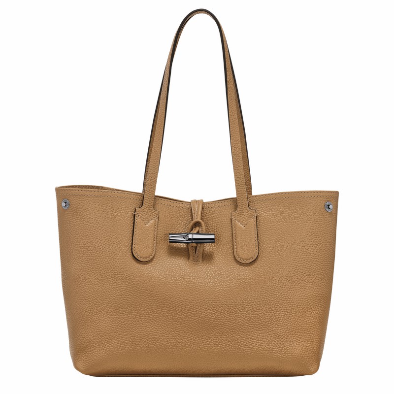 τσάντεσ tote γυναικεια Longchamp Le Roseau Essential M Χακί Greece | 10183968026