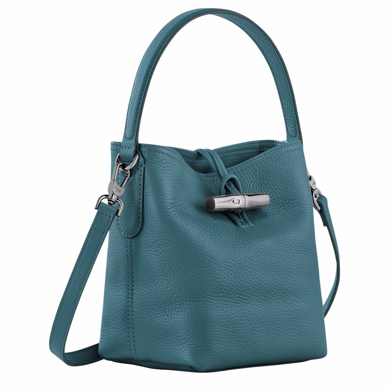 bucket bags γυναικεια Longchamp Le Roseau Essential XS παγώνι Greece | 10159968P89