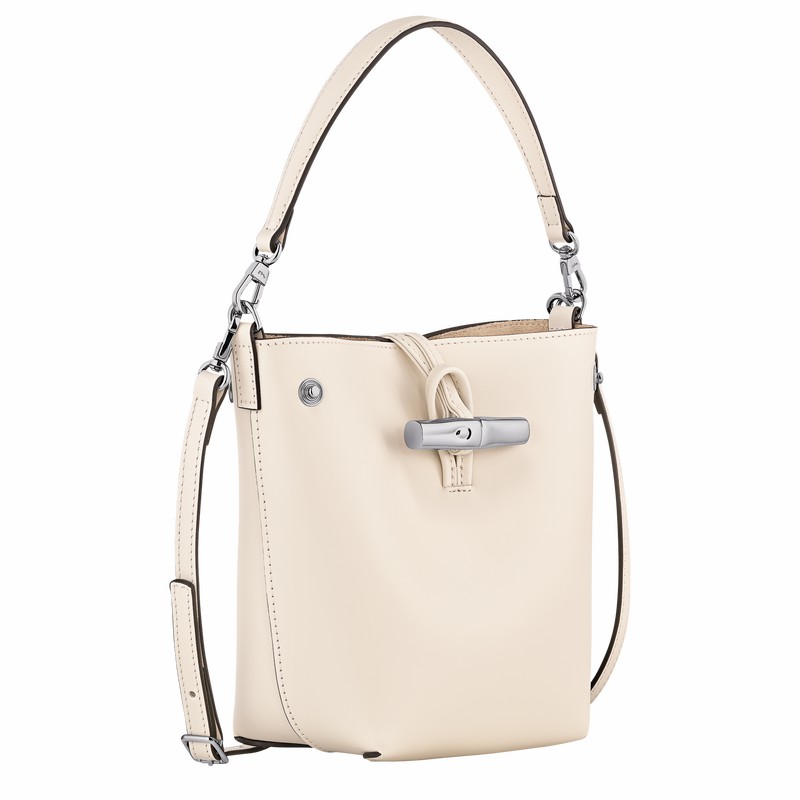 bucket bags γυναικεια Longchamp Le Roseau XS ασπρα Greece | 10229HCL037