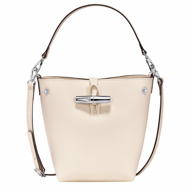 bucket bags γυναικεια Longchamp Le Roseau XS ασπρα Greece | 10229HCL037