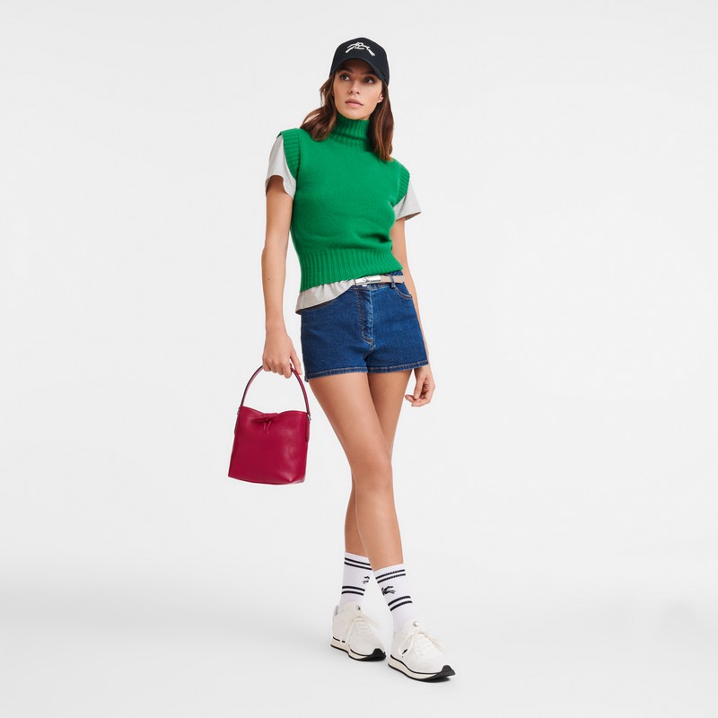 bucket bags γυναικεια Longchamp Le Roseau XS φουξια Greece | 10159HECJ13