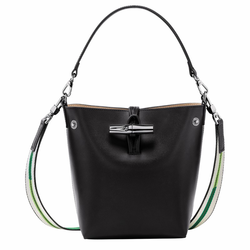 bucket bags γυναικεια Longchamp Le Roseau XS μαυρα Greece | 10229HCN001